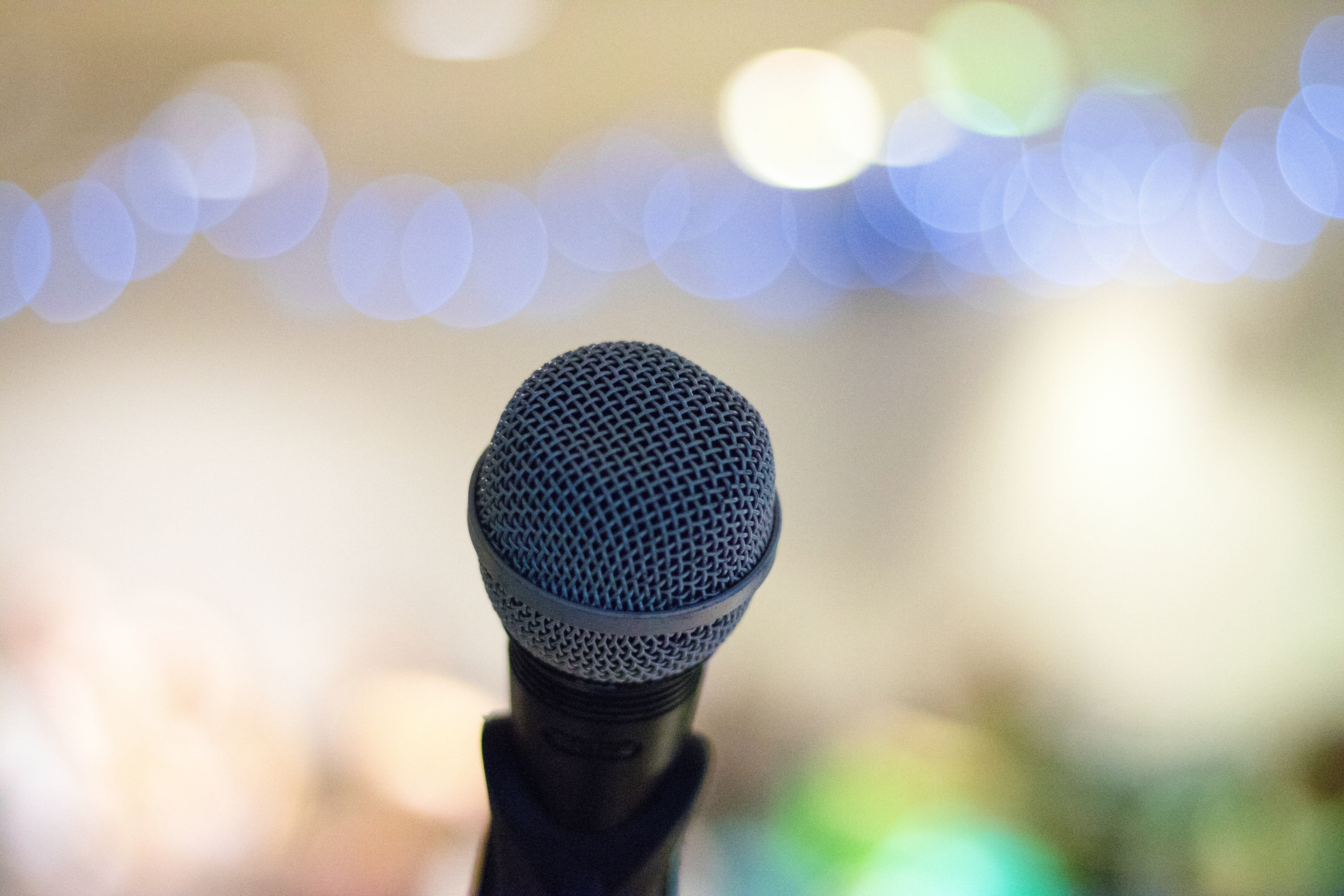 Picture of microphone on podium