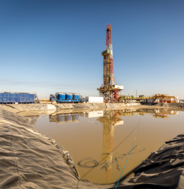 fracking site with wastewater