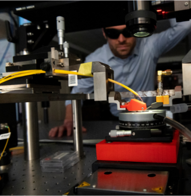 Nathan Youngblood working in his lab